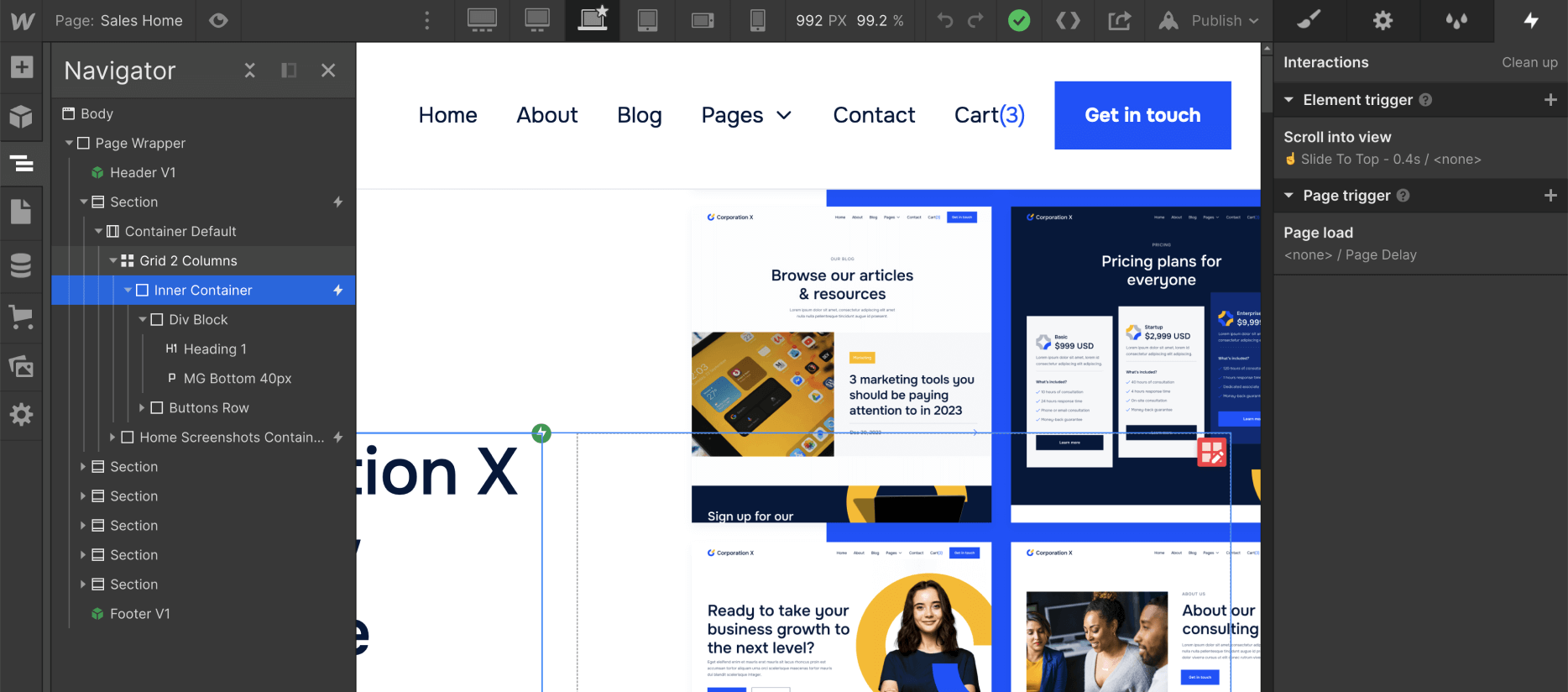 Animations - Corporation X Webflow Template